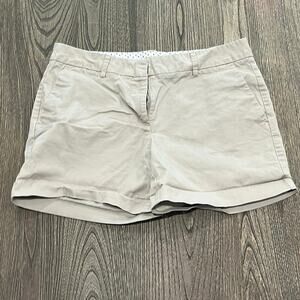 Nautica Womens Bermuda Shorts Mid Rise Flat Front Stretch Pockets Khaki Sz 8